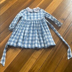 Checkered long sleeved dress with collar